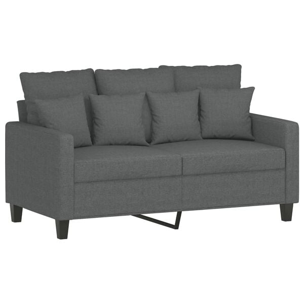 vidaXL 4 Piece Sofa Set with Pillows Dark Grey Fabric