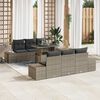 vidaXL Garden Sofa Set 7 pcs Grey Poly Rattan and Powder-Coated Steel