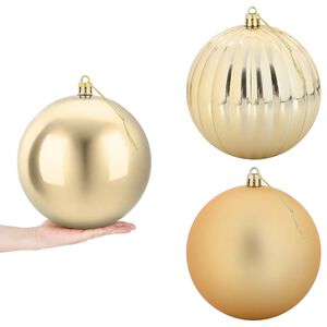 vidaXL Christmas Ball Set XXL 3 pcs Gold &Oslash; 25 cm Plastic