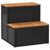 vidaXL Hot Tub Step Black 50x50x50,5 cm Poly Rattan and Solid Acacia