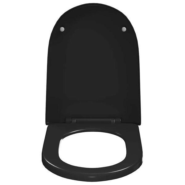 vidaXL Soft-close Toilet Seat with Quick-release Design Black