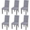 vidaXL Dining Chairs 6 pcs Light Grey Fabric