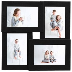 vidaXL Collage Photo Frame for 4x(13x18 cm) Picture Black MDF