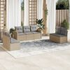 vidaXL 7 Piece Garden Sofa Set with Cushions Mix Beige Poly Rattan