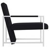 vidaXL Armchair with Chrome Feet Black Faux Leather