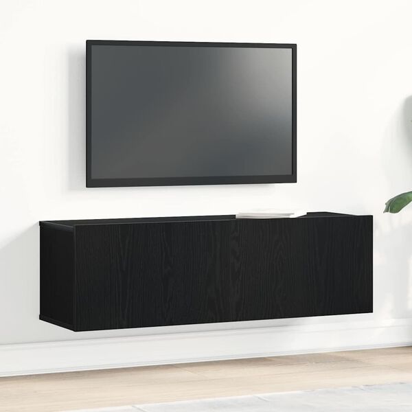 vidaXL TV Cabinet Black Oak 100 x 30 x 30 cm Engineered Wood