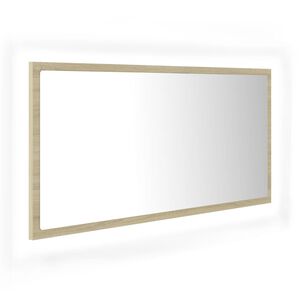 vidaXL Mirror | Sonoma oak | Engineered wood, acrylic | 90x8.5x37 cm