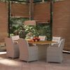 vidaXL 7 Piece Garden Dining Set Poly Rattan Brown