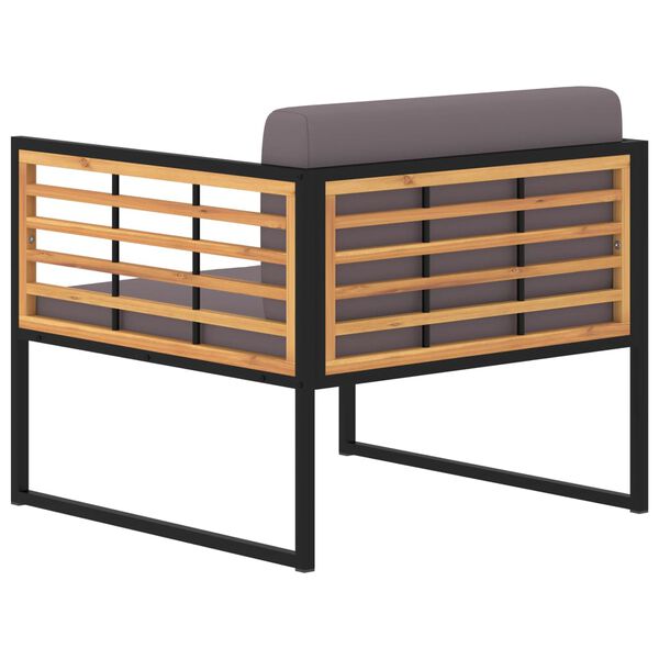 vidaXL Garden Chairs with Cushions 2 pcs Solid Acacia Wood Dark Grey