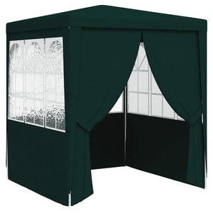 vidaXL Professional Party Tent with Side Walls 2.5x2.5 m Green 90 g/m&sup2;