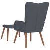 vidaXL Relaxing Chair with a Stool Dark Grey Velvet