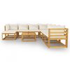 vidaXL 9 Piece Garden Lounge Set with Cushion Cream Solid Acacia Wood