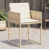 vidaXL Garden Chairs with Cushions 4 pcs Beige Poly Rattan