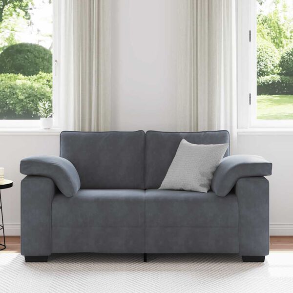 vidaXL Loveseat Sofa Dark Grey 160x77x82 cm Velvet