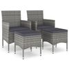 vidaXL Garden Chair And Stool | Set of 4 | Grey