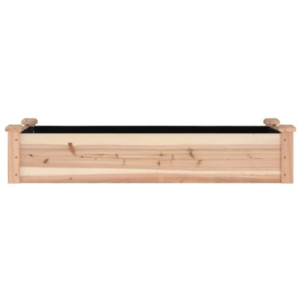 vidaXL Garden Raised Bed with Liner 120x45x25 cm Solid Wood Fir