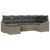 vidaXL Sofa Set 6 pcs Grey [Synthetic]: Poly Rattan