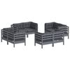 vidaXL 8 Piece Garden Lounge Set with Anthracite Cushions Pinewood