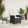 vidaXL Reclining Garden Chair with Side Table Black Poly Rattan