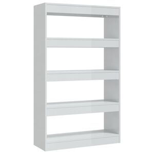 vidaXL Book Cabinet | High gloss white | Engineered wood | 80x30x135 cm