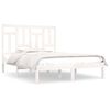 vidaXL Bed Frame without Mattress White 180x200 cm Super King Solid Wood Pine