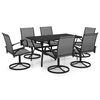 vidaXL Dining Set | Anthracite, Grey | Powder-coated steel, Textilene | Medium