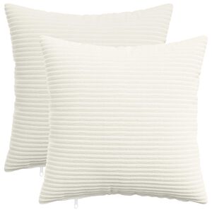 vidaXL Cushion Cover 2 pcs HEERLEN Cream 40 x 40 cm Corduroy