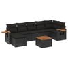vidaXL Patio Sofa Set 8-Seaters Black