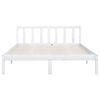 vidaXL Bed Frame without Mattress White Solid Wood Double