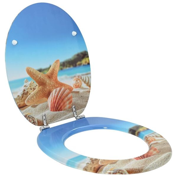 vidaXL Soft-Close Toilet Seat Light Blue 44 x 38 cm MDF board