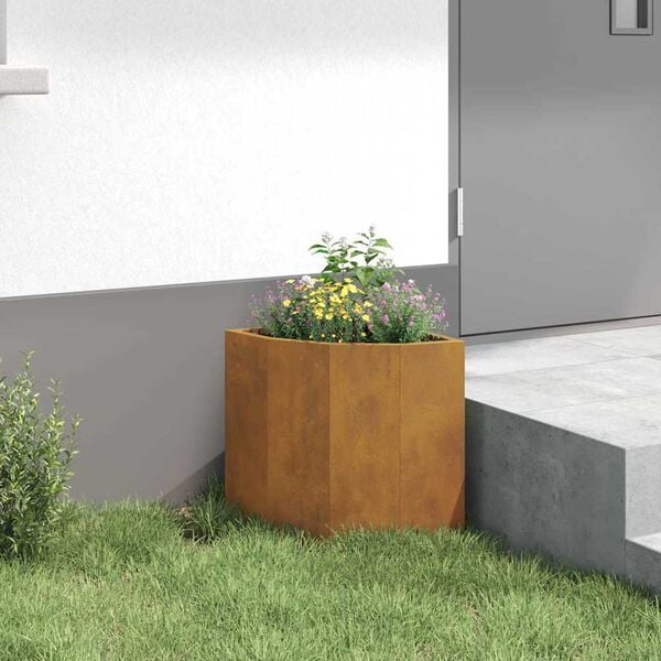 vidaXL Corner Planter Rusty 30 x 30 x 35 cm Weathering steel