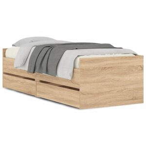 vidaXL Bed Frame with Drawers without Mattress Sonoma Oak 90x190 cm Single