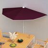vidaXL Garden Half Parasol with Pole 180x90 cm Bordeaux Red