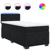 vidaXL Box Spring Bed with Mattress Black King Single Fabric