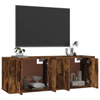 vidaXL Wall-mounted TV Cabinets 2 pcs Smoked Oak 57x34.5x40 cm