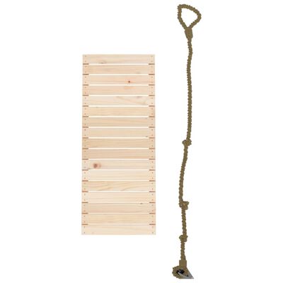 vidaXL Play Climbing Wall with Rope 44.5x5x108 cm Solid Wood Pine