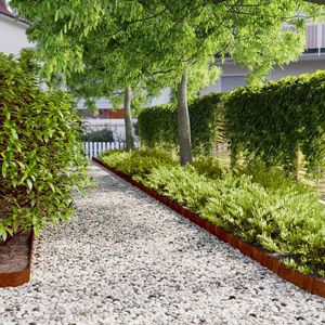 vidaXL Lawn Edgings 50 pcs 10x103 cm Flexible Corten steel