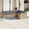vidaXL 9 Piece Garden Sofa Set with Cushions Beige Poly Rattan