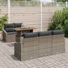 vidaXL Garden Sofa Set with Storage 6 pcs Grey Poly rattan