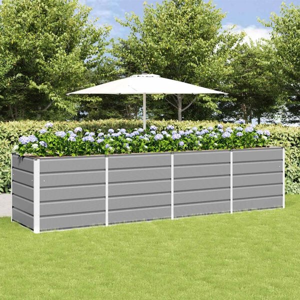 vidaXL Planter Light Grey 320 x 80 x 75 cm Steel