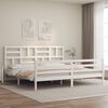 vidaXL Bed Frame without Mattress White Super King Size Solid Wood
