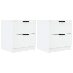 vidaXL Bedside Cabinets 2 pcs White Engineered Wood