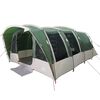 vidaXL Family Tent Tunnel 8-Person Green Waterproof