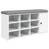 vidaXL Shoe Bench White 102x32x50 cm Engineered Wood