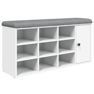 vidaXL Shoe Bench White 102x32x50 cm Engineered Wood