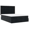 vidaXL Ottoman Bed with Mattresses & LEDs Black Double Velvet