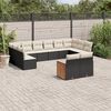 vidaXL 12 Piece Garden Sofa Set with Cushions Black Poly Rattan