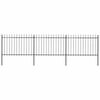 vidaXL Garden Fence with Spear Top Steel 504x120 cm Black