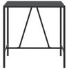 vidaXL Bar Table with Glass Top Black 110x70x110 cm Poly Rattan