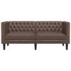 vidaXL Chesterfield Sofa 2-Seater Brown Faux Leather